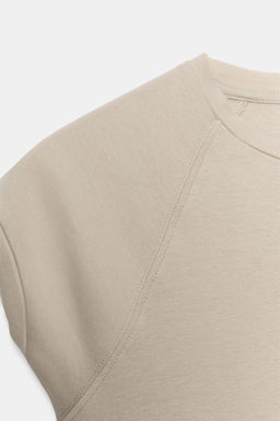 CAMISETA EFECTO LAVADO MANGA RANGL?N / Beige - Zara фото 9