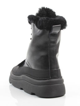 04-PAJ76-1Z BLACK Ботинки зимние женские (натуральная кожа, натуральный мех, 100% шерсть)