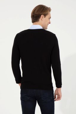 Мужской черный трикотажный свитер Basic - U.s. polo assn фото 5