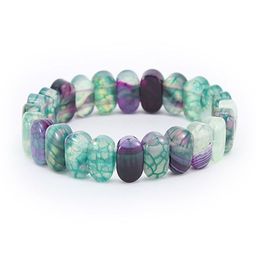 Браслет Атика из агата зеленого с фиолетовым