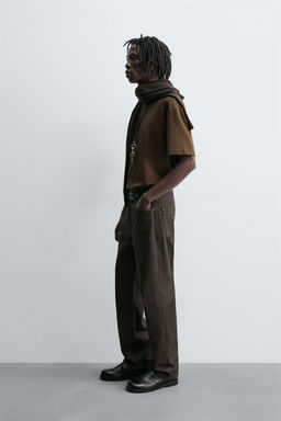 WAXED-FINISH STRAIGHT-LEG JEANS - Zara фото 3