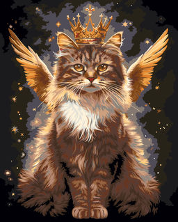 ФРЕЯ PNB/PLDD-358 Набор для раскрашивания по номерам ( со светодиодами ) 50 х 40 см Королевский кот