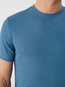 Bisiklet Yaka K?sa Kollu Erkek Dokulu Ti??rt