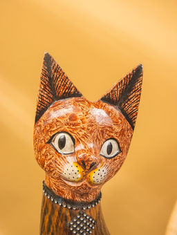 Сувенир «Кошка», 60×14×6 см, дерево, коричневый, МИКС