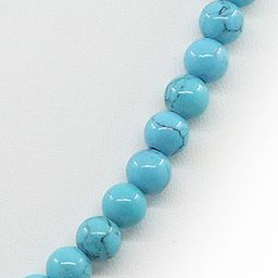 Бусы бирюза (имитация), круглые 6мм, короткие 47см