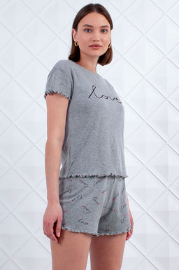 Арт. 9138 Пижама с шортами 44-52 (5 шт) Цвет:серый меланж - Калинка фото 2