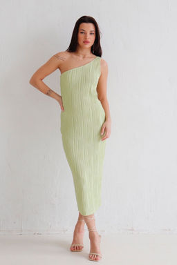 12605 Платье асимметричное фисташковое