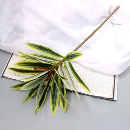 Цветы искусственные «Пальма домашняя люкс полоска», h=55 см, светло-зелёные