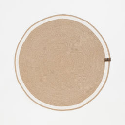 Коврик из джута круглый d-80 см с белым кантом - Уютности фото 2