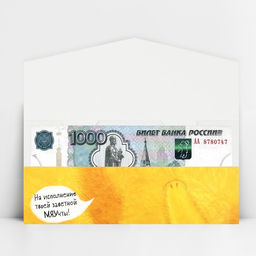 Цена за 5 шт. Конверт для денег фигурный «Котик», 17.5 х 8 см