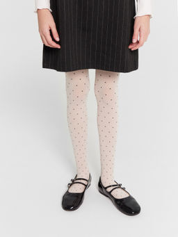 Цена за 3 пары! Колготки детские белые в мелкий горошек