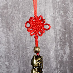 Колокольчик металл Манэки-нэко и феникс с узлом счастья h=4,7 см 33х4,7х4,7 см - Simaland фото 2