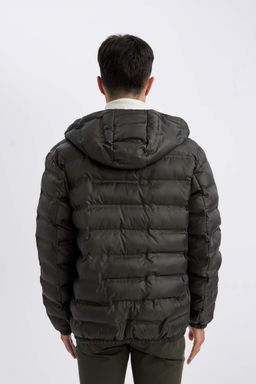 Облегающее водоотталкивающее пальто с капюшоном - Defacto фото 7