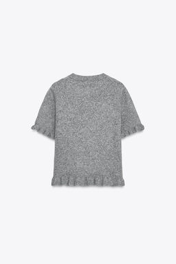 KNITTED SHORT SLEEVE SWEATER WITH RUFFLES - Zara фото 4