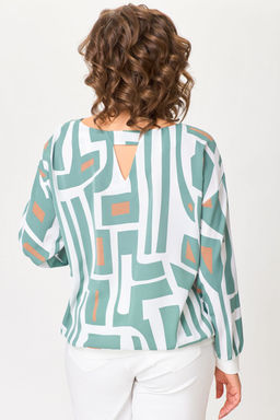 Блуза Swallow 803.2 черный+серебряный узор фото 700