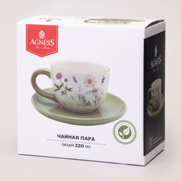 ЧАЙНАЯ ПАРА AGNESS FLOWER STORY 15*7 СМ 220 МЛ  фото 2
