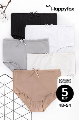 Женские трусы-макси с высокой посадкой 5 шт. Happy Fox