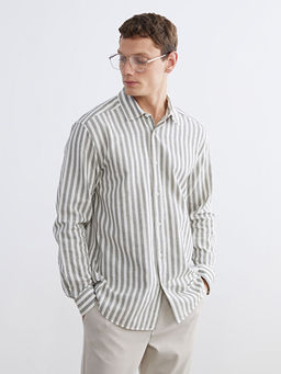 Regular Fit ?izgili Erkek G?mlek