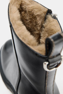 WATER REPELLENT LEATHER ANKLE BOOTS - Zara фото 7