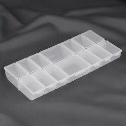 Органайзер для бисера, 14 отделений, 25 × 10,5 × 2,75 см, цвет прозрачный