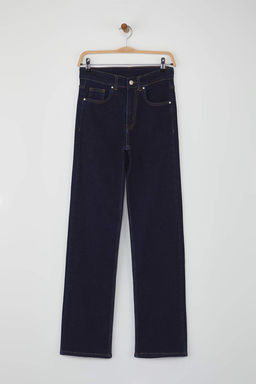 Koyu Mavi Normal Bel Duz Paca Orta Esnek Straight Jeans TWOAW26JE00085
