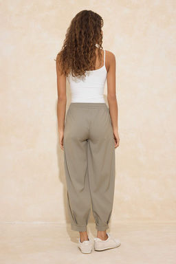 Koyu Kahverengi Salvar Kal?p Beli Lastikli Dokuma Pantolon TWOAW26PL00156 - Trendyolmilla фото 16