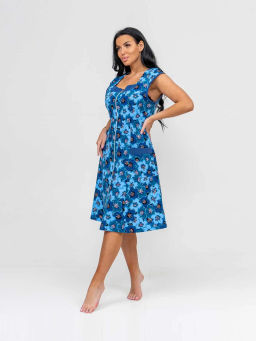 Халат женский, цвет голубой синий