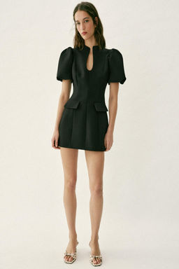 VESTIDO CORTO MANGA ABULLONADA / Negro - Zara фото 10