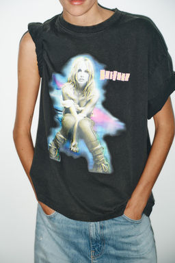 BRITNEY SPEASRS FADED-EFFECT T-SHIRT - Zara фото 5
