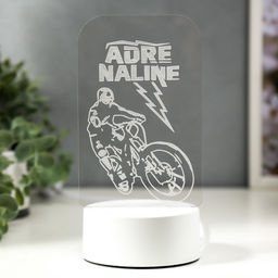 Светильник 3D RISALUX Вело, LED-ночник, RGB, от сети, 9.5?10?19.5 см  фото 4