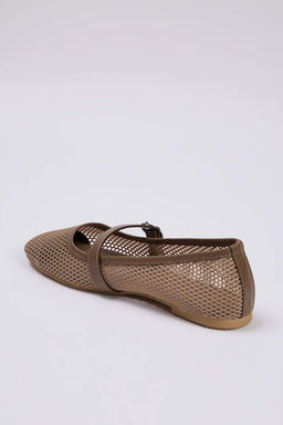 Trendyol Shoes Beyaz Fileli Yuvarlak Burun Mary Jane Kad?n Babet TAKSS24BE00000 - Trendyolmilla фото 17