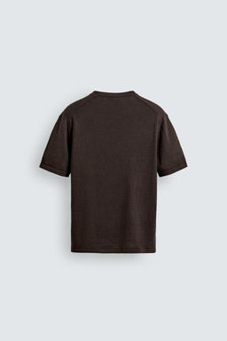CAMISETA PUNTO  ALGOD?N -  LINO / Marr?n - Zara фото 8