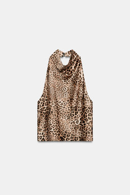 TOP HALTER SATINADO / Leopardo - Zara фото 7