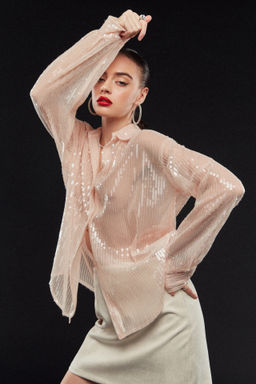 Рубашка прямого силуэта из пайеток - Mollis фото 2