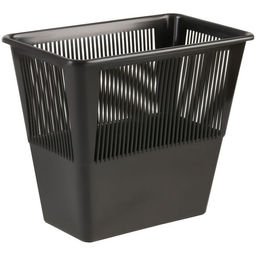 Корзина для бумаг и мусора Стамм, 12 л, пластик, сетчатая, прямоугольная, черная