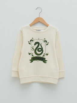 Bisiklet Yaka Slytherin Bask?l? Uzun Kollu K?z ?ocuk Sweatshirt