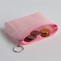 Кошелёк-монетница на молнии, 12×2.5×8.5 см, нежно-розовый