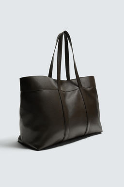 BOLSO SHOPPER PIEL LIMITED EDITION / Marr?n - Zara фото 4