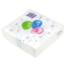 Салфетки бумажные Art Bouquet 20х20см, 2-х слойные, 30 штук в упаковке, 100% целлюлоза, Веселый праздник (Россия)  фото 2