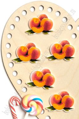 Кабошон-вырубка "Персики" 3,8*2,7 см (10 шт) SF-5948