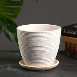 Горшок для цветов Халва: крокус, керамический, с поддоном, 2.3 л, белый - Simaland фото 2