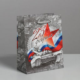 Пакет ламинированный вертикальный С Праздником 23 февраля!, S 12 15 5,5 см