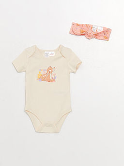 Bisiklet Yaka Bambi Bask?l? K?z Bebek 3l? Tak?m - Waikiki фото 2