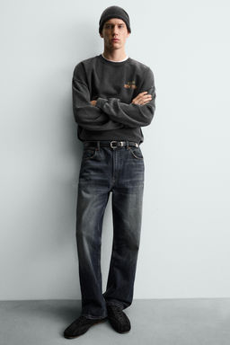 WASHED SWEATSHIRT WITH SLOGAN PRINT - Zara фото 6