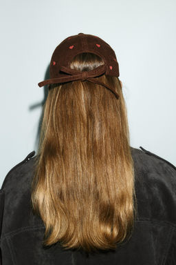 CORDUROY CAP WITH HEART EMBROIDERY - Zara фото 3