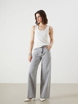 Wideleg Kad?n Jean Pantolon