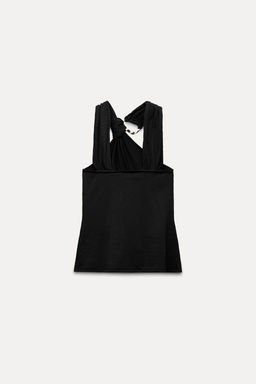 GOLD APPLIQUE KNOT TOP - Zara фото 2