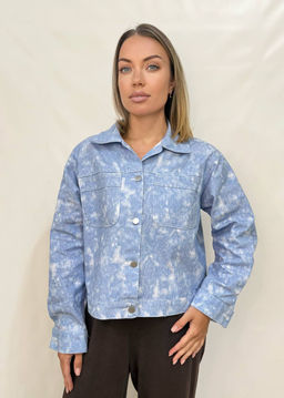 K12918 Джинсовая рубашка ГОЛУБОЙ
