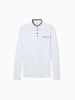 Лонгслив поло мужской MINAKU: Basic line MAN, белый, размер 42