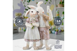 Фигурка декор. 9*4,5*14 см Сэлфи кроликов
